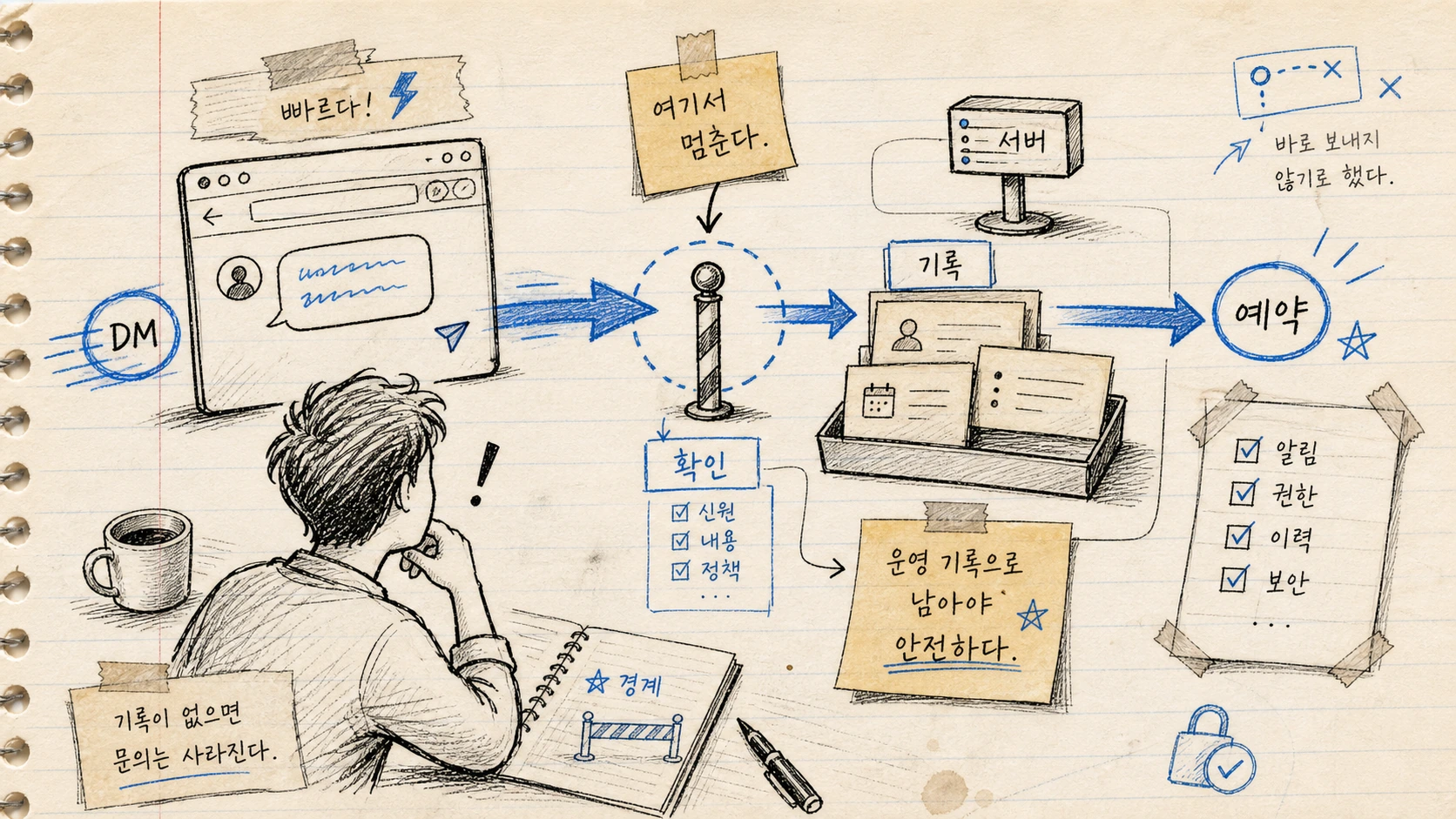DM 상담 요청을 바로 예약으로 보내지 않기로 한 이유 — 운영 장면