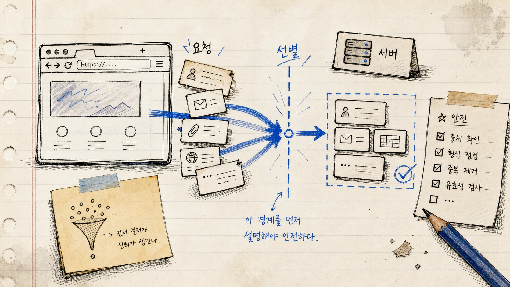 랜딩 페이지를 미팅 앱 소개에서 요청 선별 이야기로 바꿨다 — 경계 변경