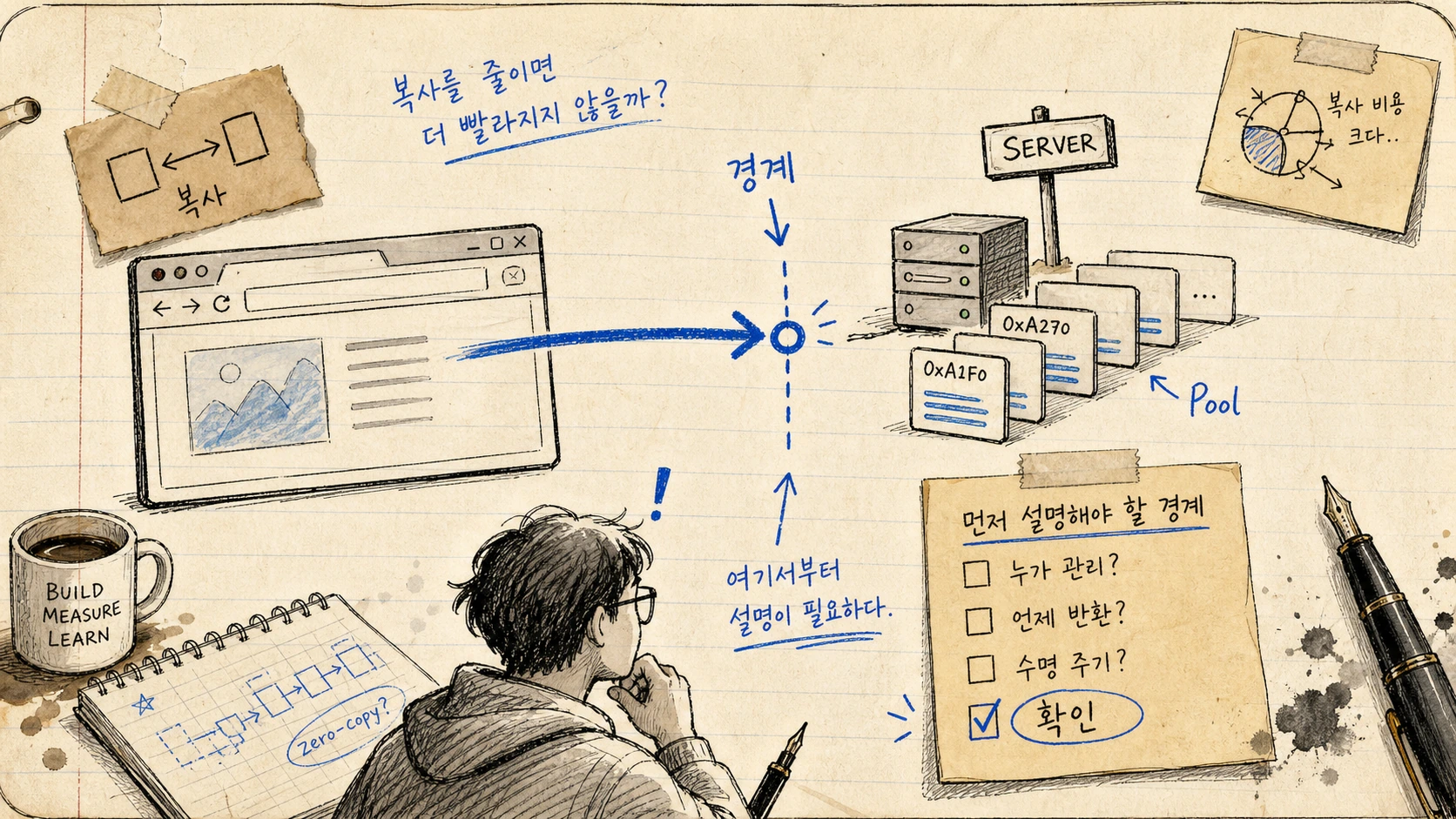 Zero-Copy Pool은 빠른 전송보다 GC를 피하기 위한 선택이었다 — 경계 변경