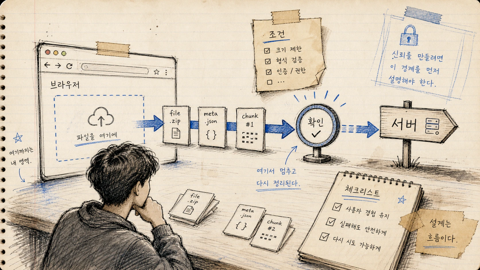 결국 내가 만든 건 파일 전송 버튼이 아니라 실패를 견디는 흐름이었다 — 경계 변경