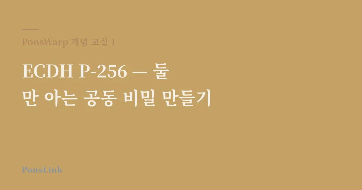 ECDH P-256 — 둘만 아는 공동 비밀 만들기