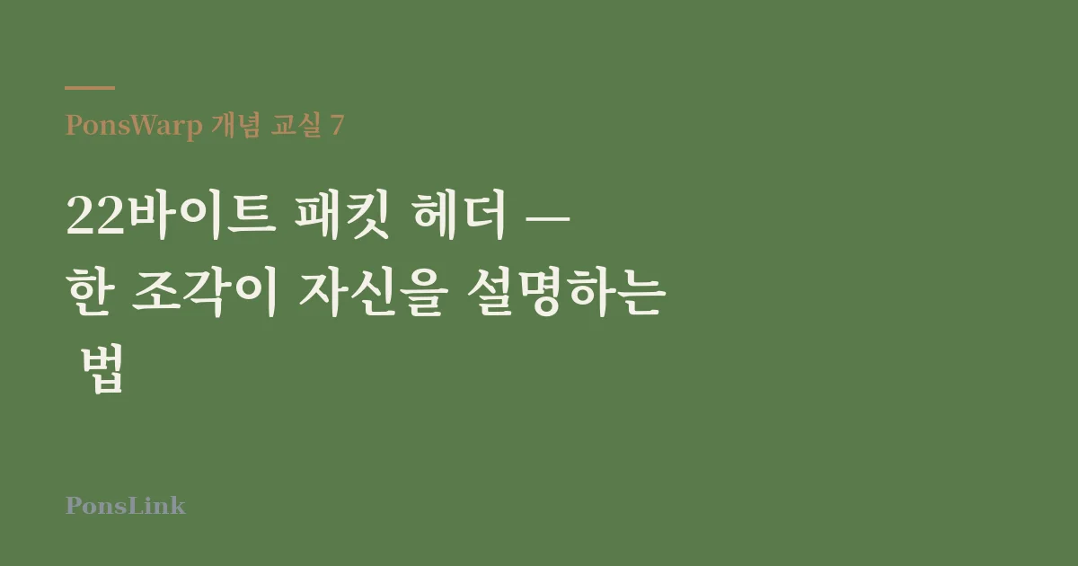 22바이트 패킷 헤더 — 한 조각이 자신을 설명하는 법